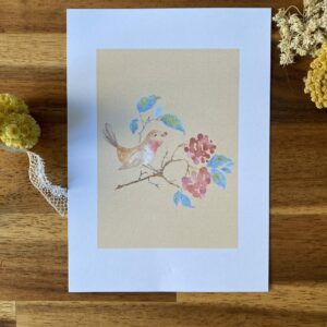 L'oiseau sur sa branche - Papier Glacé (Avec Enveloppe)