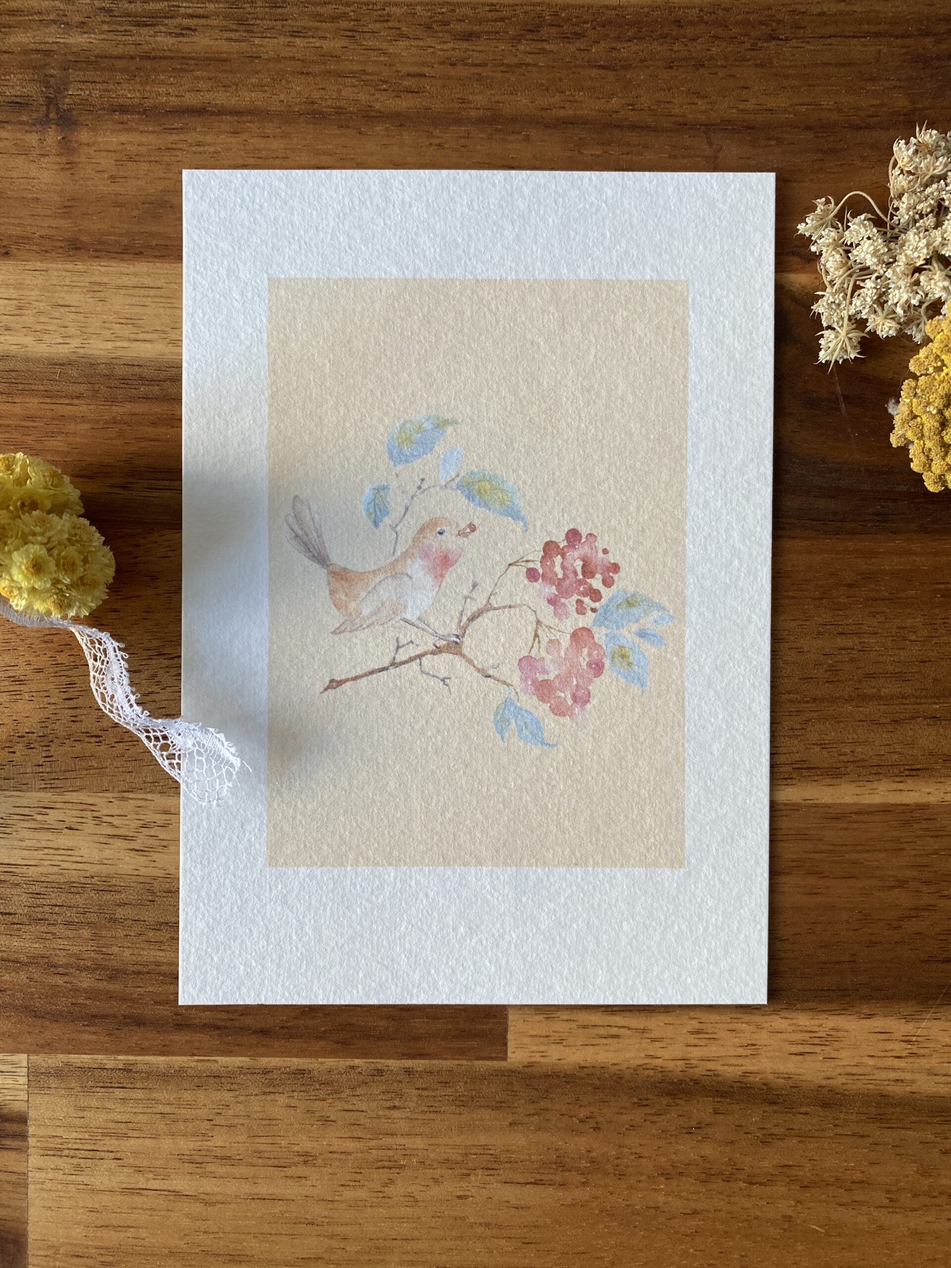 L'oiseau sur sa branche - Papier Mat