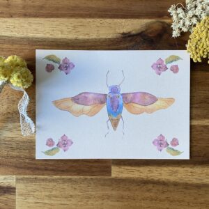 Cigale et fleurs d'hortensia - Papier Glacé