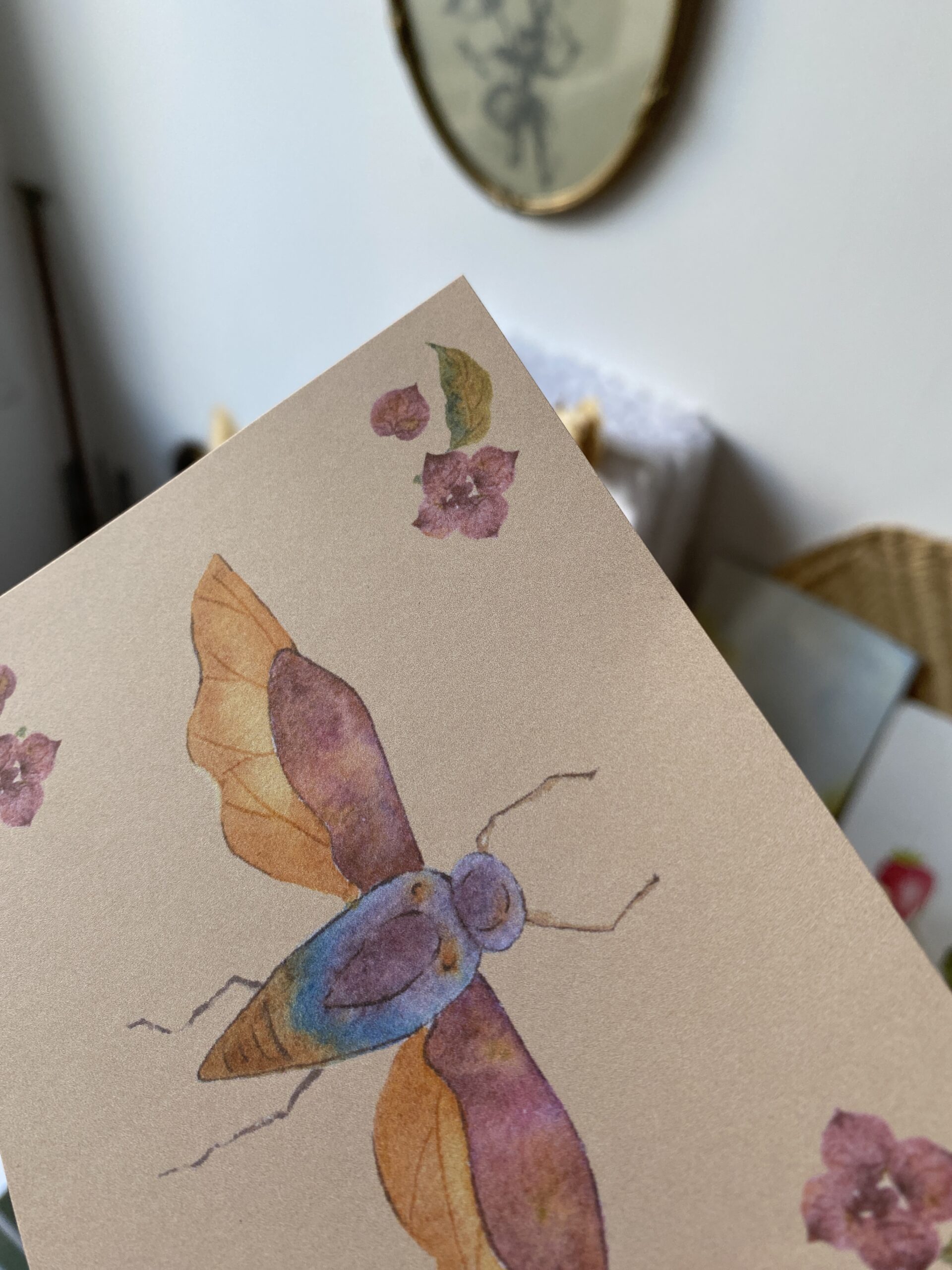 Cigale et fleurs d'hortensia - Papier Glacé – Image 2