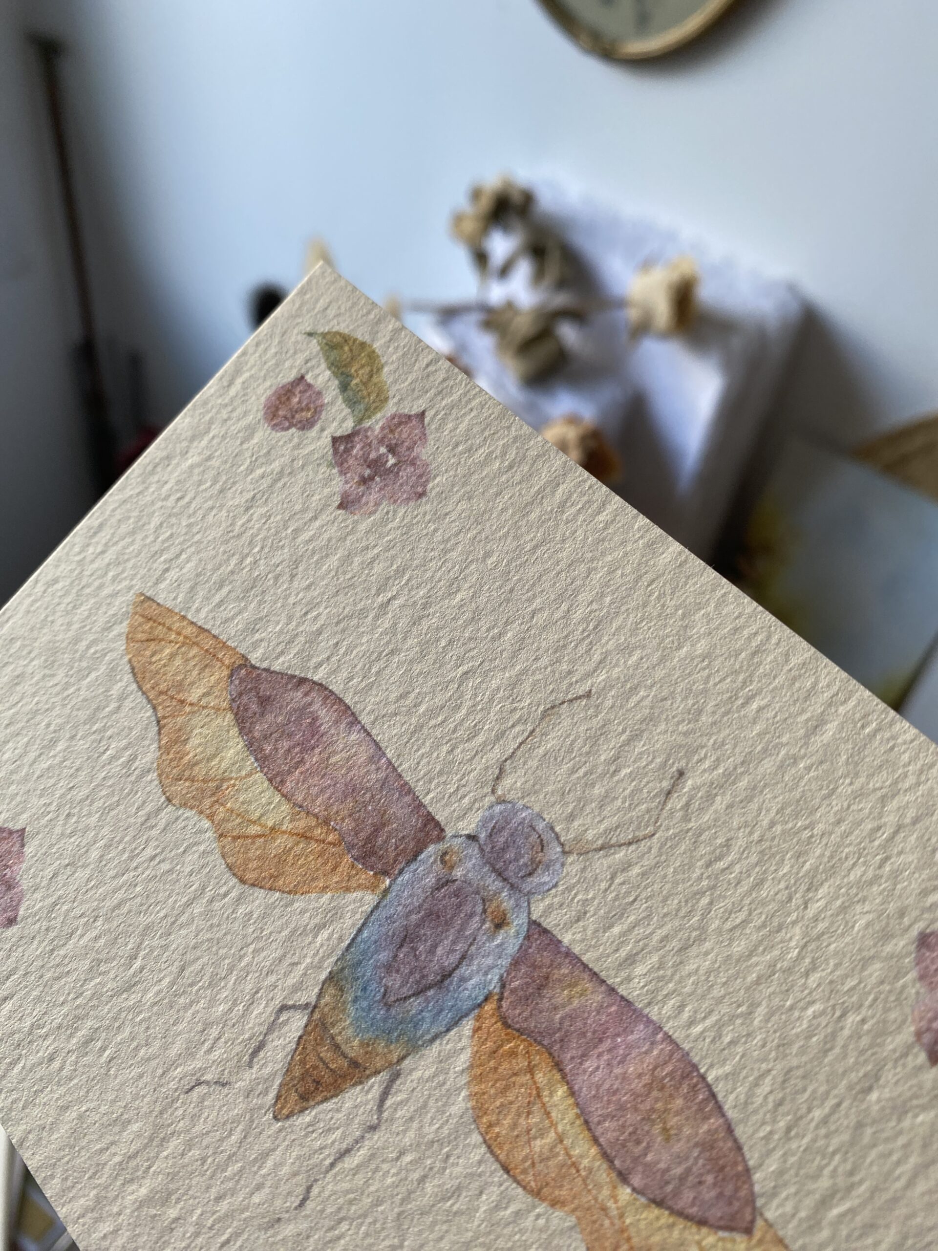 Cigale et fleurs d'hortensia - Papier Mat – Image 2